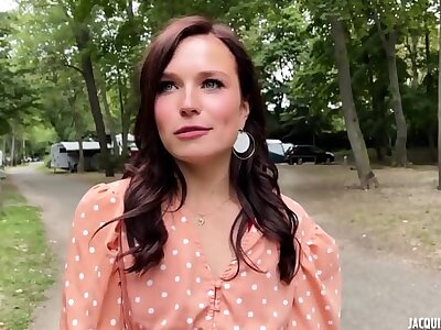 Oh Oui!  Sexy French Brunette Fucked And Reamed Hard In A Public Camper Trailer Park