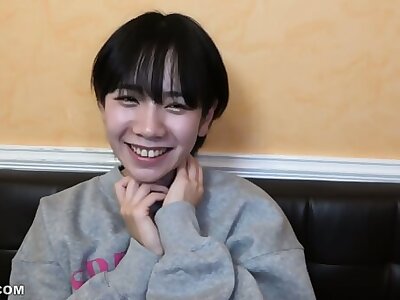 Cute Short Hair Japanese Teen With A Great Smile