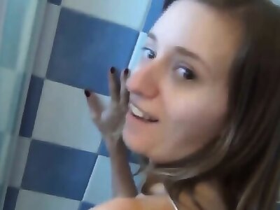Skinny teen loves taking it in the ass and getting facialized