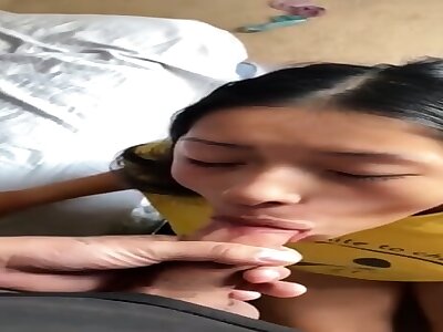 Deepthroat And Facial For Petite Latina Teen