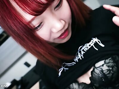 Cute Petite Japanese Teen With Red Hair And Small Tits