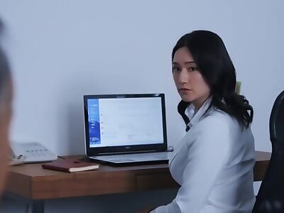 Married Secretary Sweat And Kissing Filled With Creampie Sex In The Presidents Office  Rei Kimura