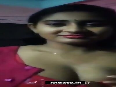 Newly married sexy wife fucking and pressing boobs by husband xxx