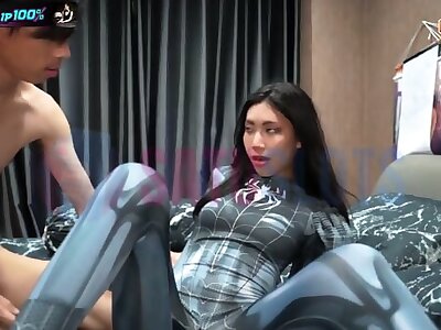 Bokep Indo  Spidergirl toket besar nggak bisa menahan sisi sangenya