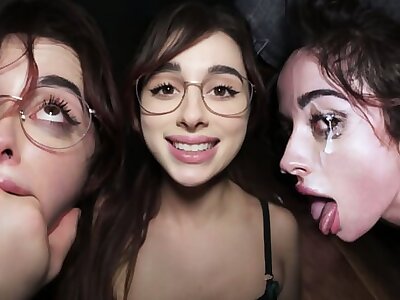 Cum  Busty Whore Licks The Floor