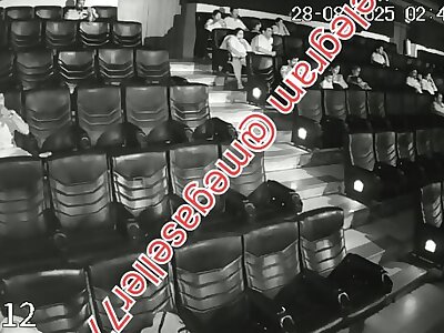 Indian couple having fun in cinema hall cctv part 2